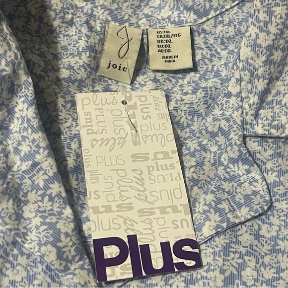 Joie NWT Blue & White Floral Button Up Sleeveless Collared Dress Size XL - Picture 4 of 8